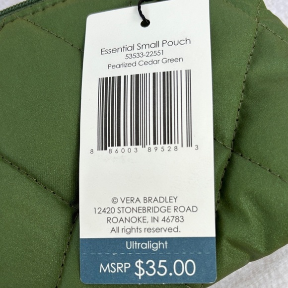 Vera Bradley Olive Quilted Cosmetic Bag - Picture 5 of 7